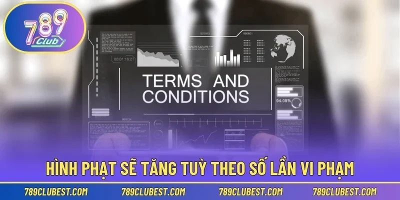 Hình phạt sẽ tăng tuỳ theo số lần vi phạm